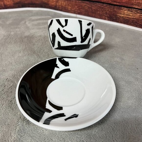 Toscana Espresso Abstract Art Artistic Cup & Saucer Set of 6 - Picture 14 of 16